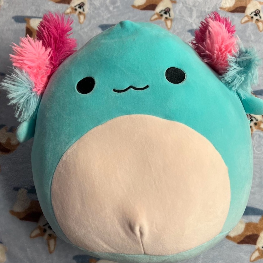Cute Plush Toy with Pink and Blue Accents